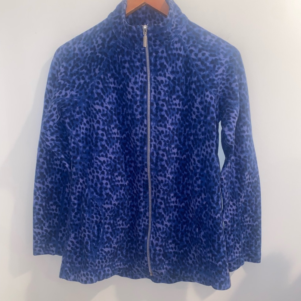 🐆 Tommy Bahama Aruba Lagoon Leopard Full Zip Jacket Blue Small - Picture 4 of 14